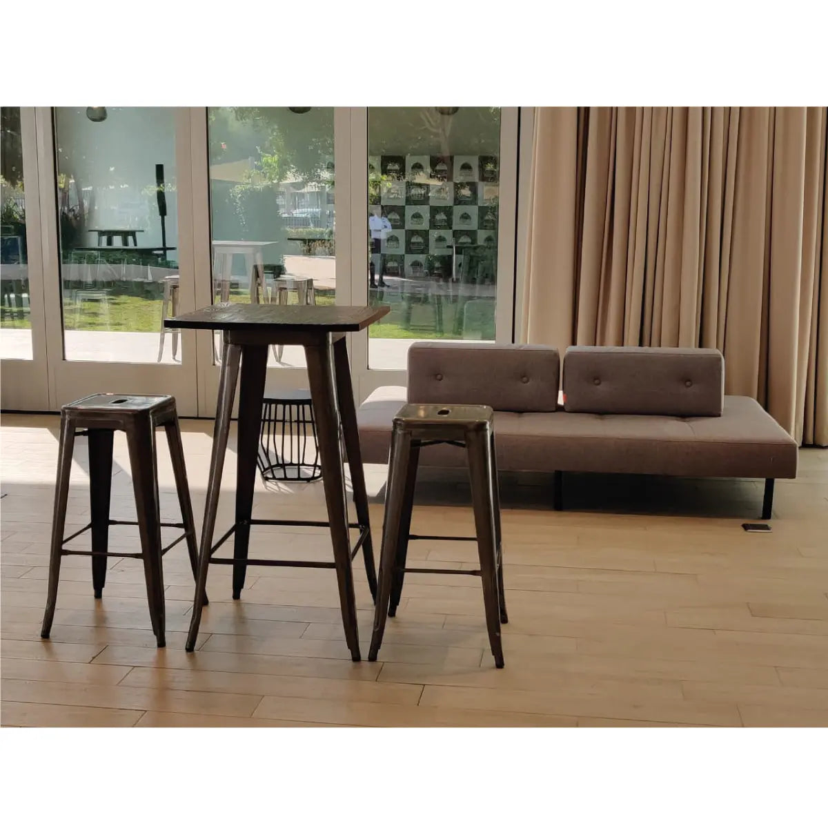 Loft Cocktail Table Black Legs Desert River Rentals